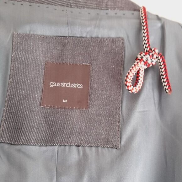 GSUS INDUSTRIES Linen Cotton Blend Blazer Jacket Grey Men's Sz M - Picture 13 of 16